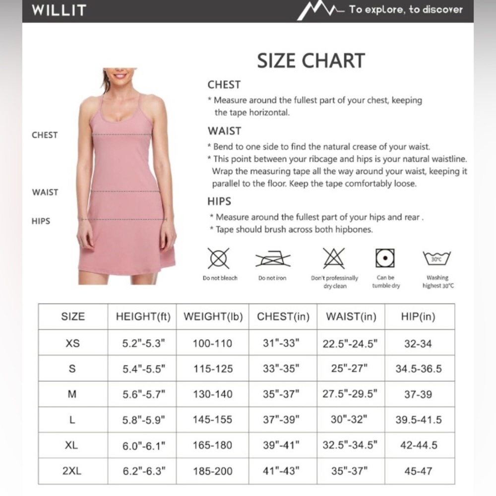 NWOT Willit Women's Tennis Dress with Inner Shorts (4 Pockets) Sz Medium - Picture 7 of 9